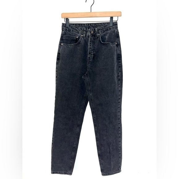 Ragged Priest Butt Cut Jeans Black High Rise Straight Leg Cropped Womens Size 26 - Picture 5 of 9